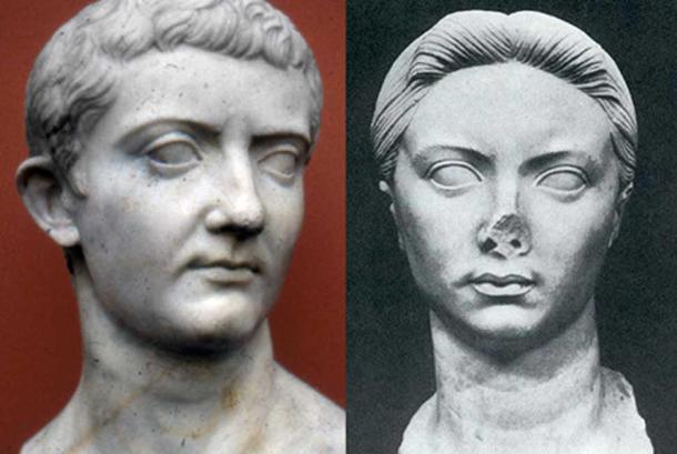 busts of Tiberius and Vipsania