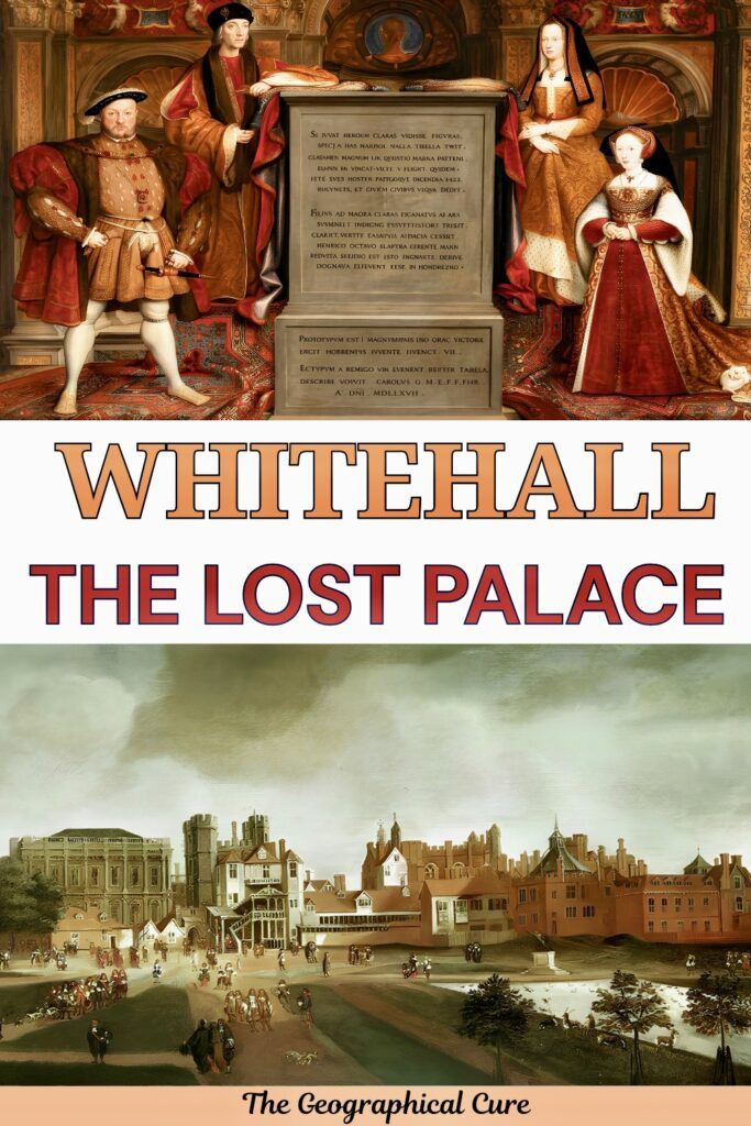 pin graphic for history of the lost Whitehall Palace