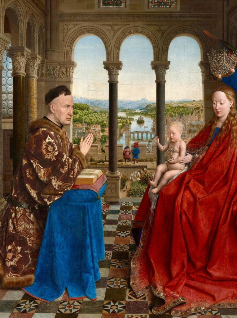 Van Eyck, Madonna with Chancellor Rolin, 1435