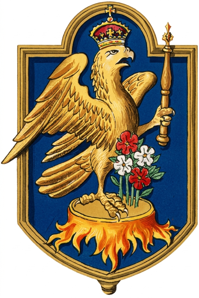 reproduction of Anne's white falcon badge