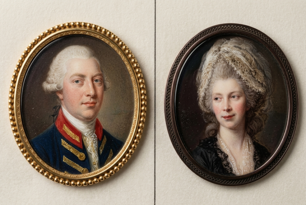 portraits of George and Charlotte at Kew