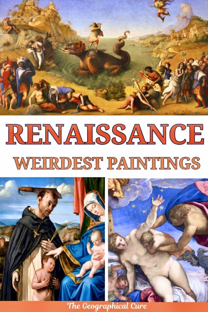 pin graphic for guide to weird Renaissance paintings