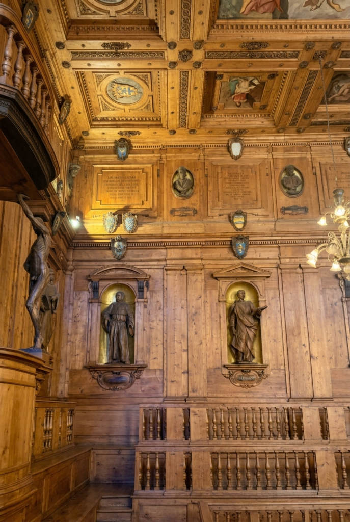 view of the room and sculptures of doctors