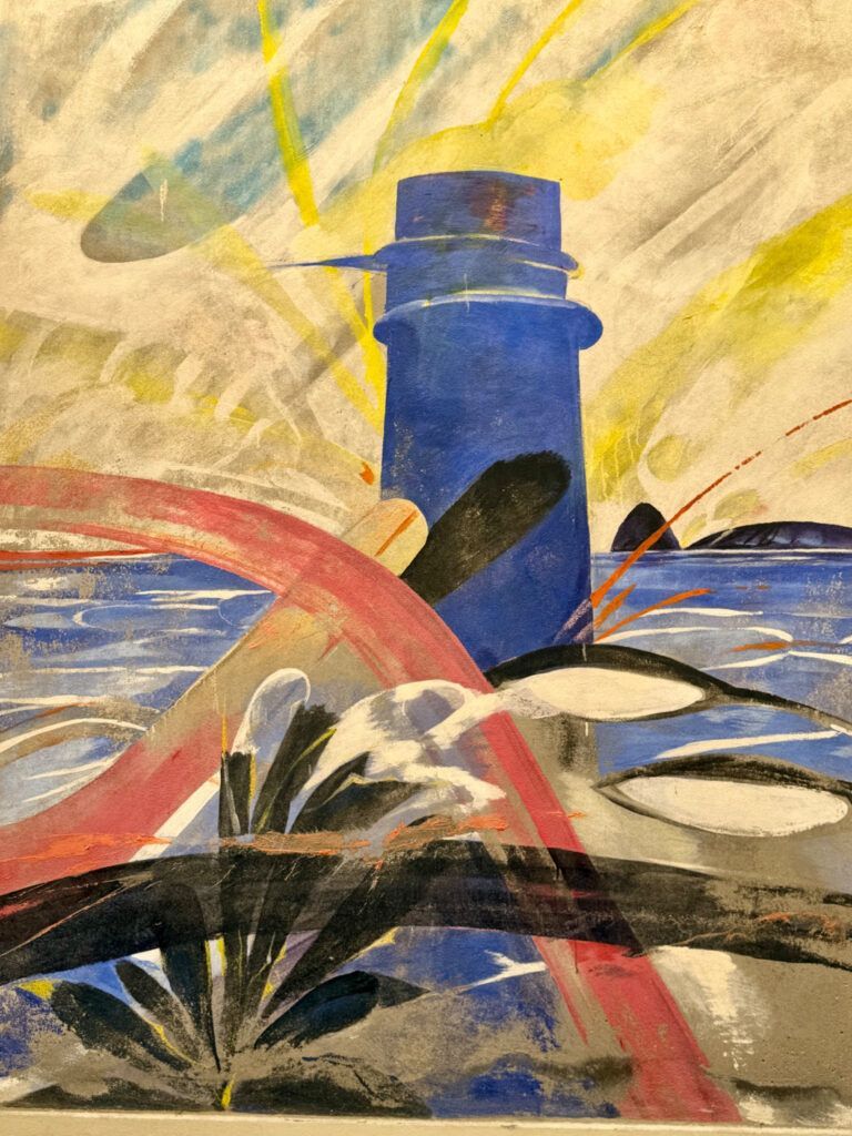 street art mural of a lighthouse