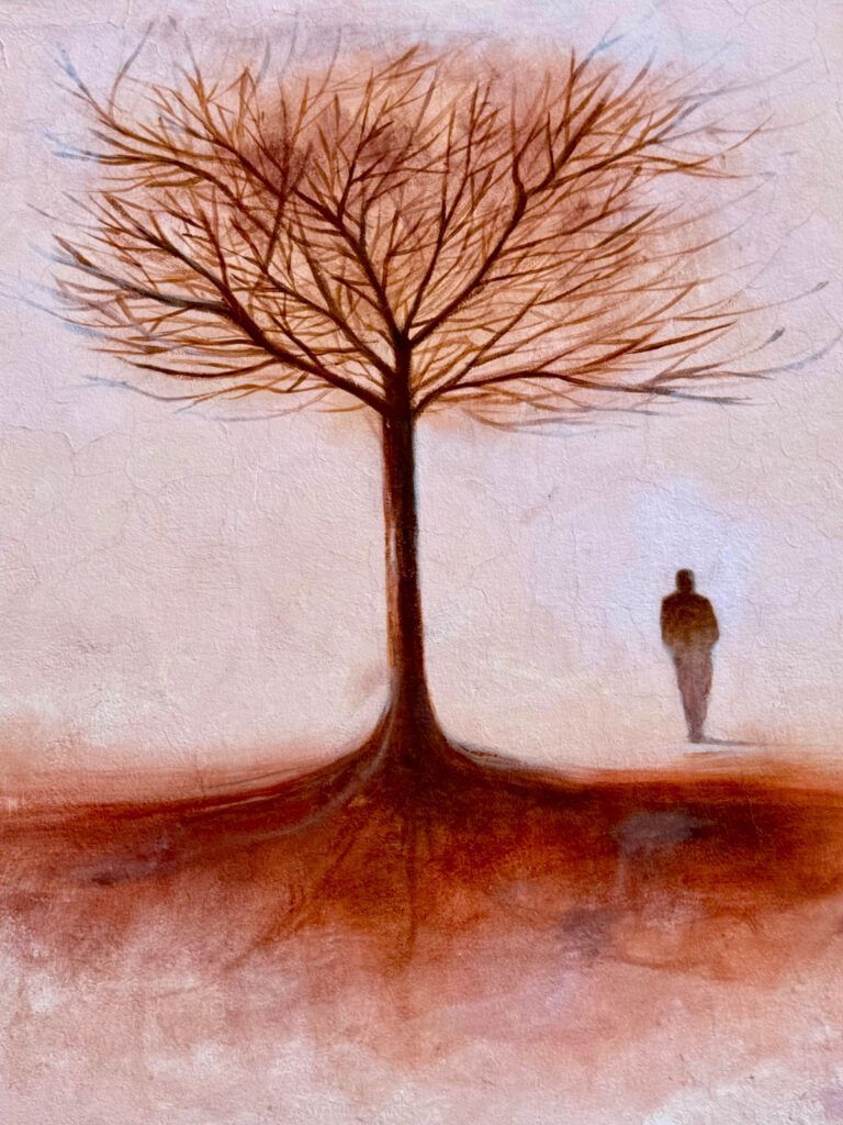 street art mural of tree