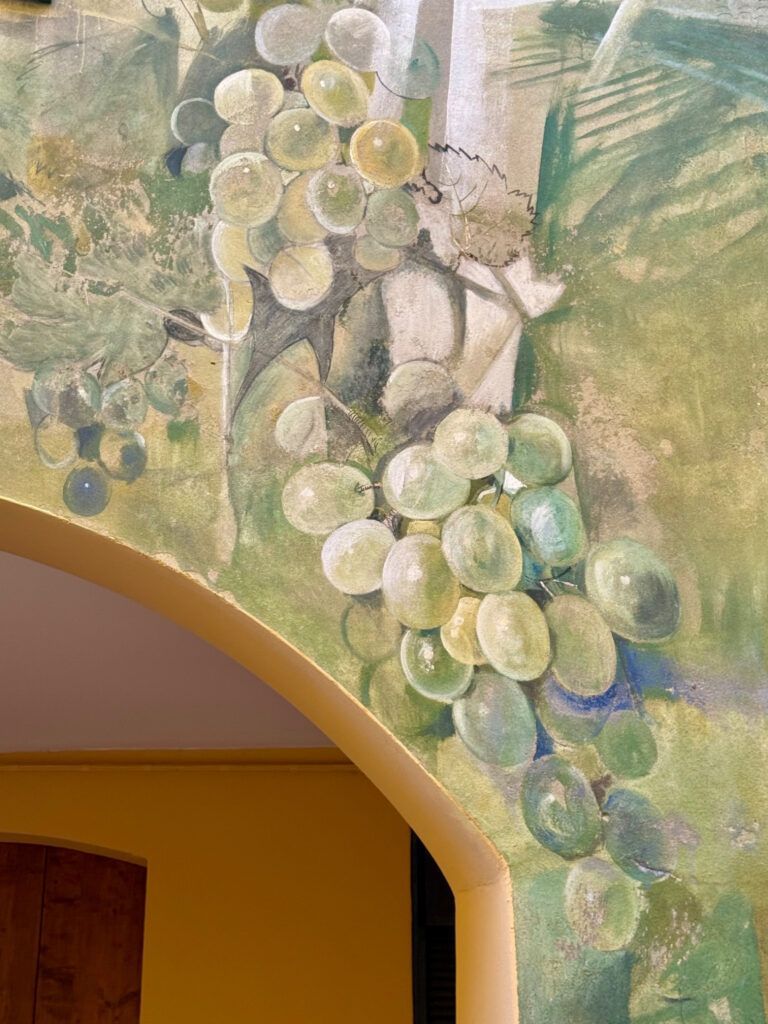 street art mural of grapes and wine