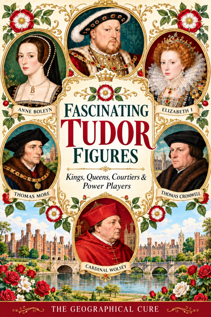 pin graphic for fascinating Tudor figures