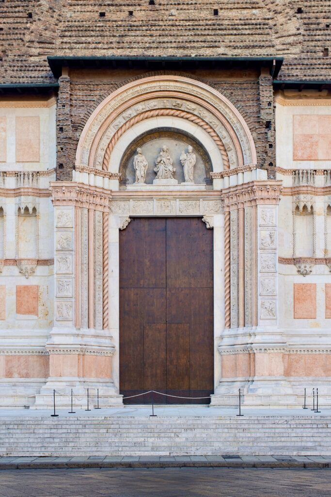 main portal on front facade