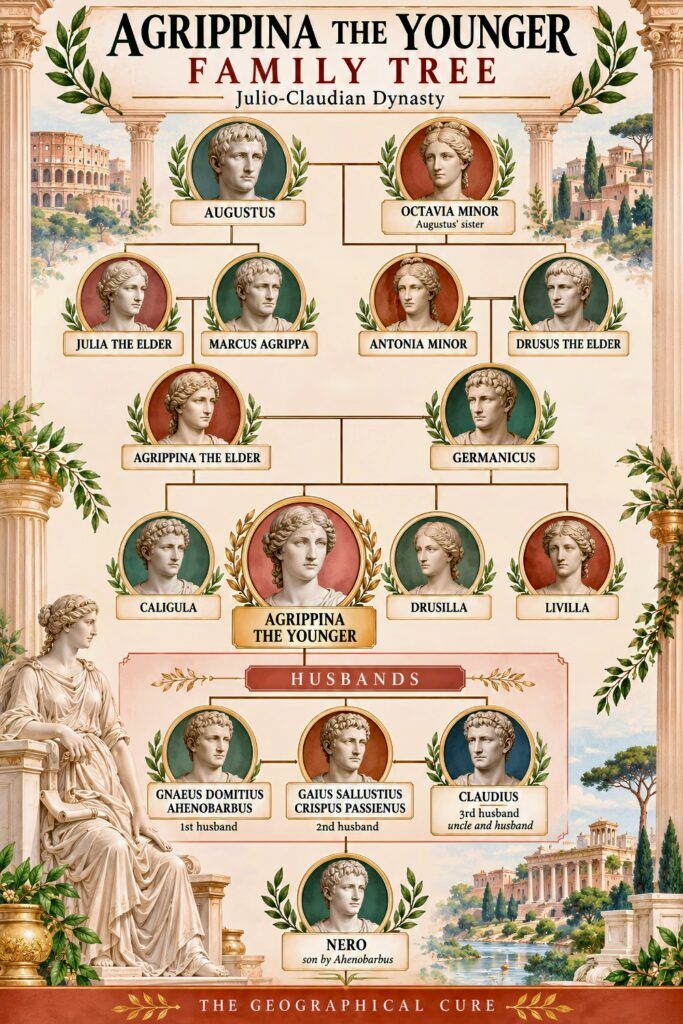 graphic showing Agrippina's family tree