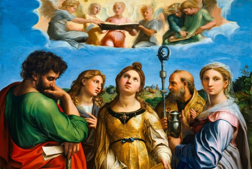 detail of Raphael's St. Cecelia