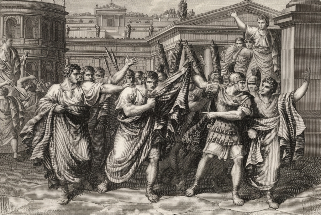 engraving of the arrest of Sejanus