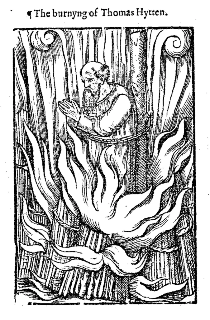 Later illustration of Thomas Hitton from the Foxe martyr tradition
