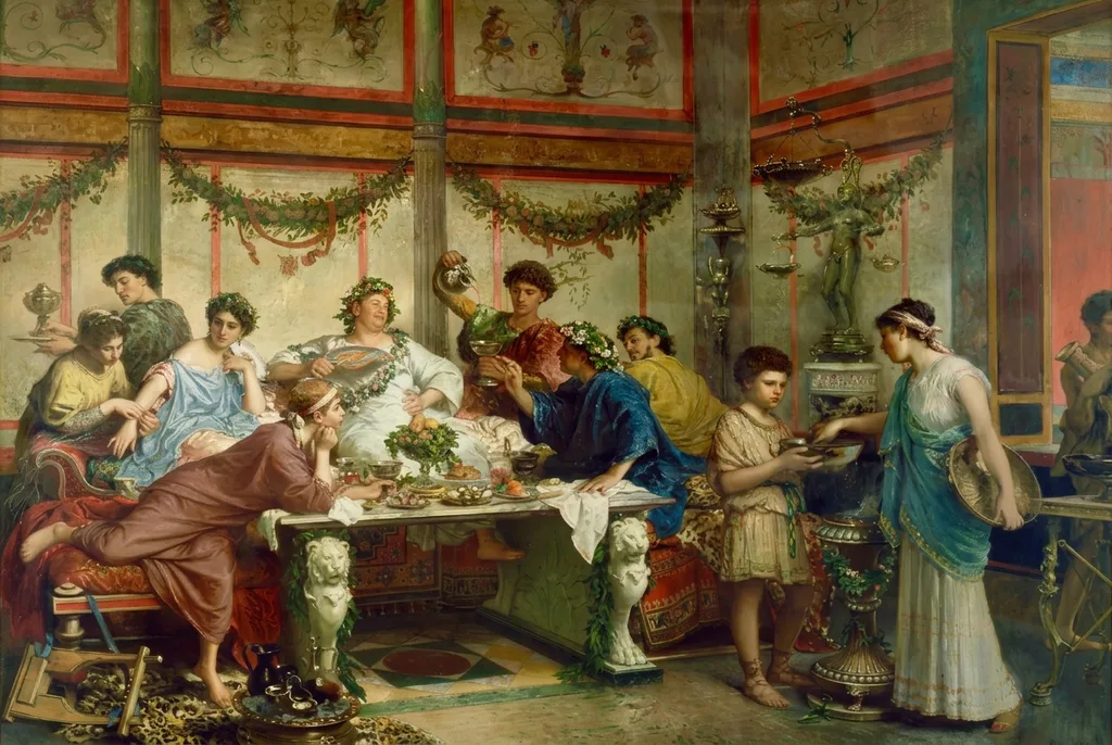 Roberto Bompiani, A Roman Feast, late 19th century