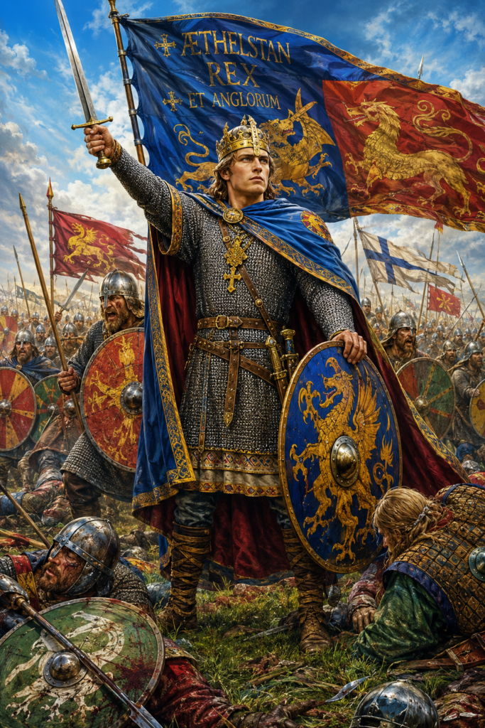AI assisted image of Athelstan at Battle of Brunanburh
