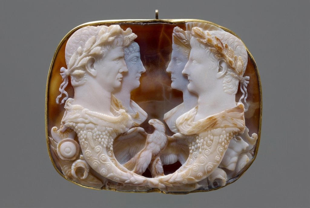 Claudius and Agrippina the Younger on the left and Germanicus and Agrippina the Elder on the right