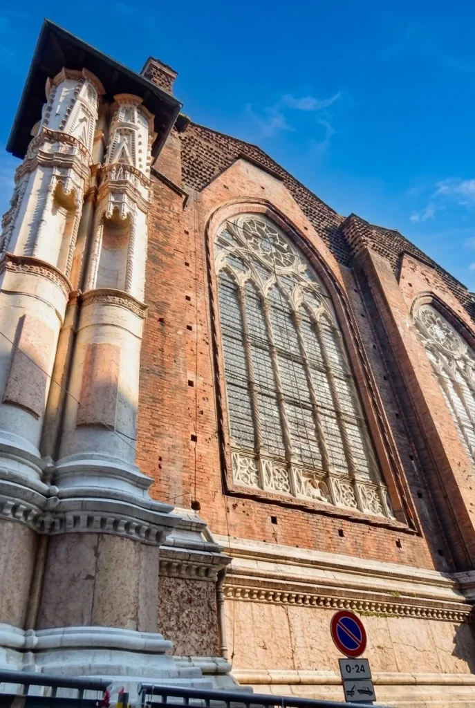 detail of side facade of San Petronio