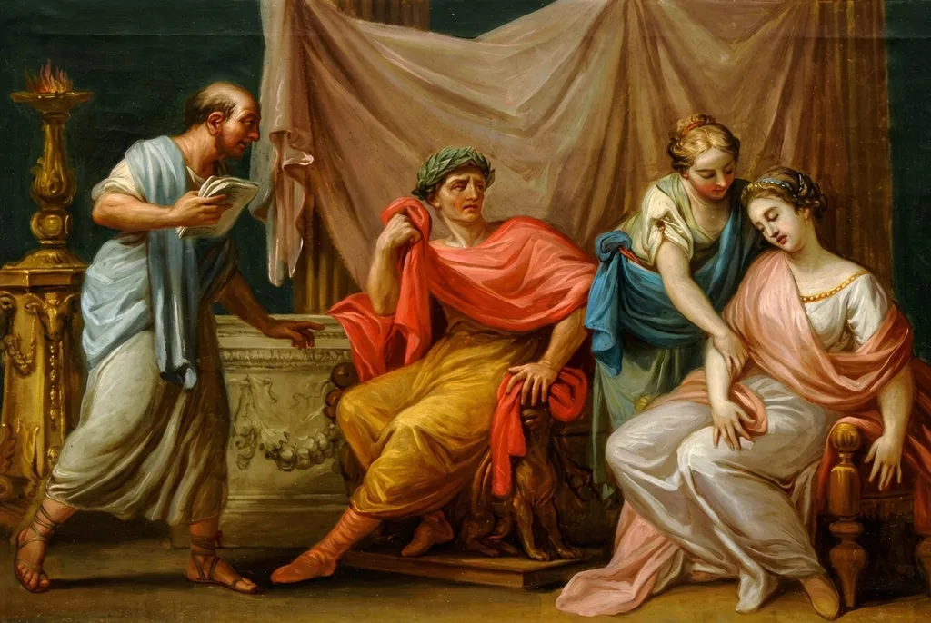 Antonio Zucchi (1726-1796) - Virgil Reading the Aeneid to the Emperor Augustus, His Wife Livia and His Fainting Sister, Octavia